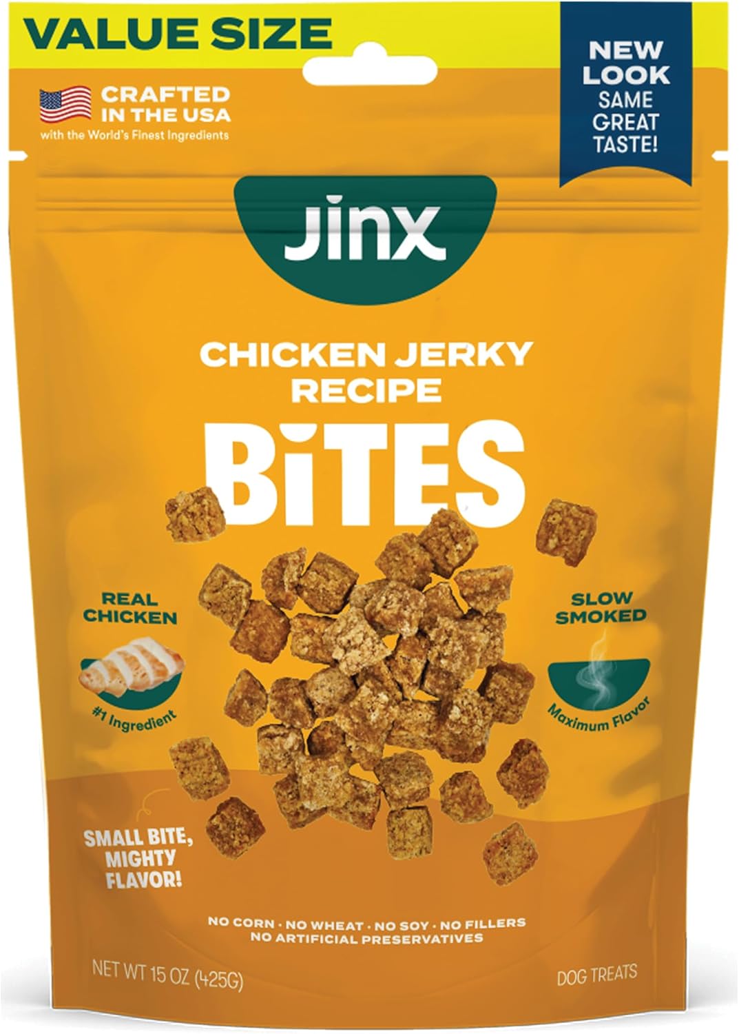 Jinx Chicken Bites Jerky Dog Treats - Soft & Chewy, All Natural Dog Jerky Treats with Cage-Free Chicken - Pet Products for All Dogs (Puppies, Adults & Seniors) - 15oz
