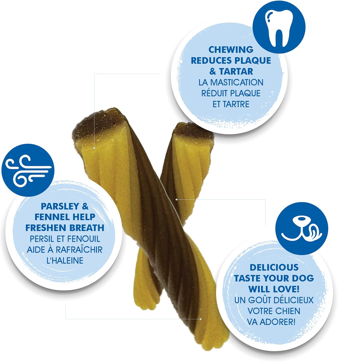 N-Bone Flossta Dual Action Dental Chews for Dogs, Unique Twist Shape for Deep Teeth Cleaning and Proactive Dental Care, Pumpkin Flavor, 15 Count 12-oz Bag