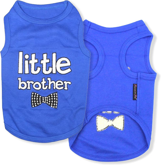 Parisian Pet Dog Cat Clothes Tee Shirts Little Brother T-Shirt, XXS