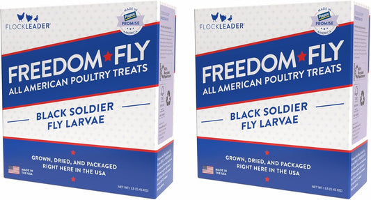 Freedom Fly, All American Dried Black Soldier Fly Larvae Poultry Treats, 1 lb (Pack of 2)