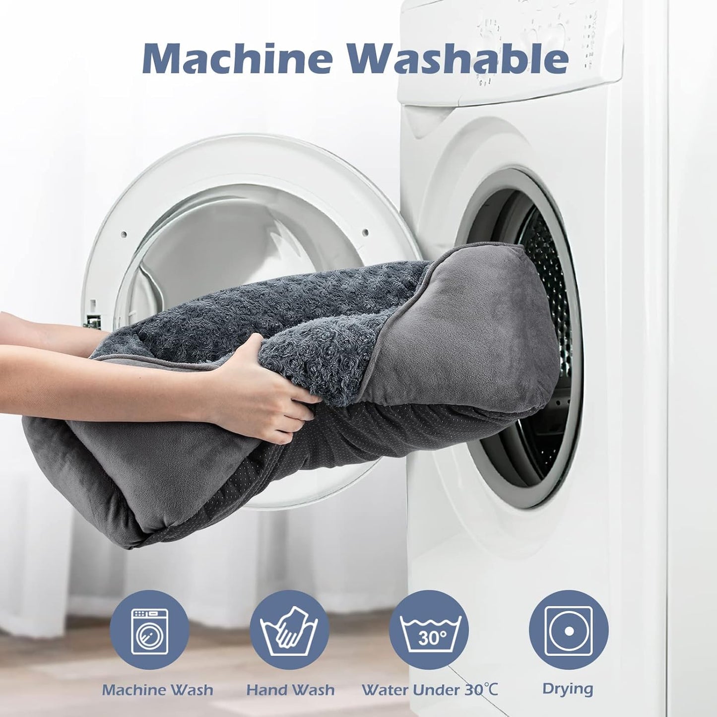 INVENHO Medium Dog Bed for Large Medium Small Dogs, Rectangle Washable Dog Bed, Orthopedic Dog Bed, Soft Calming Sleeping Puppy Bed Durable Pet Cuddler with Anti-Slip Bottom M(25"x21"x8")