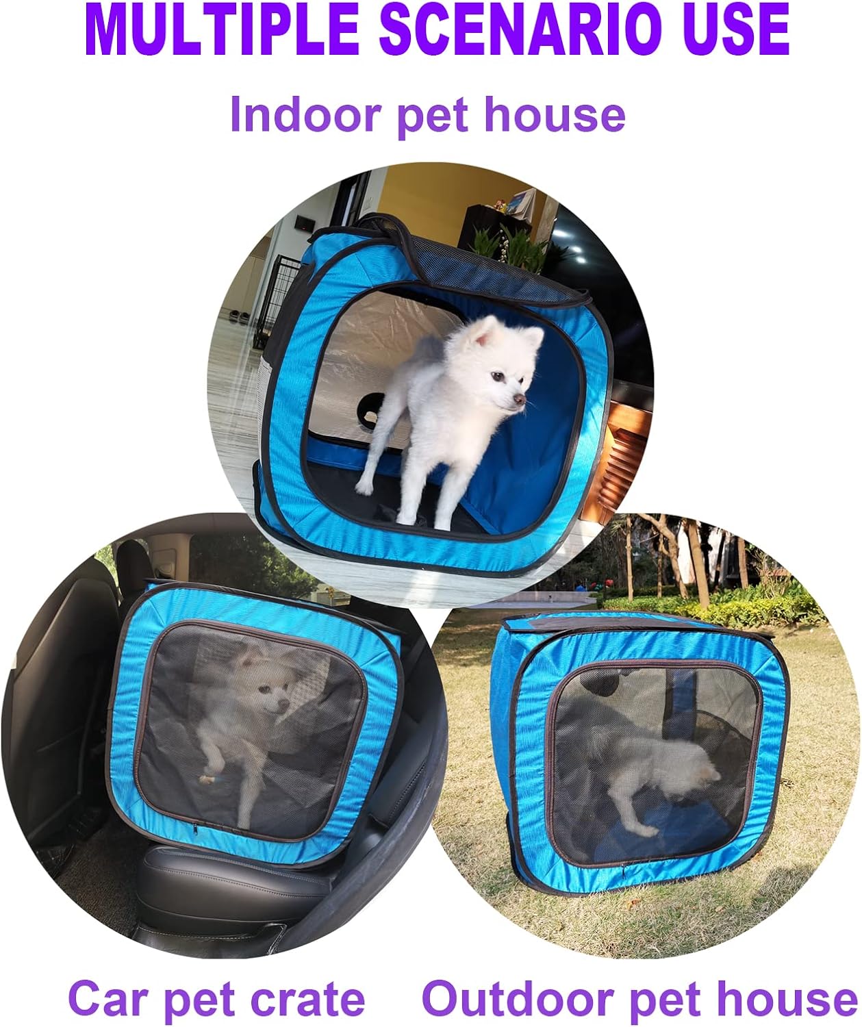 Grey Pet Dog Drying Box - Waterproof, Anti-Hair Flying, Portable Cat/Dog Cage Kennel - Foldable Cat Grooming House Dryer