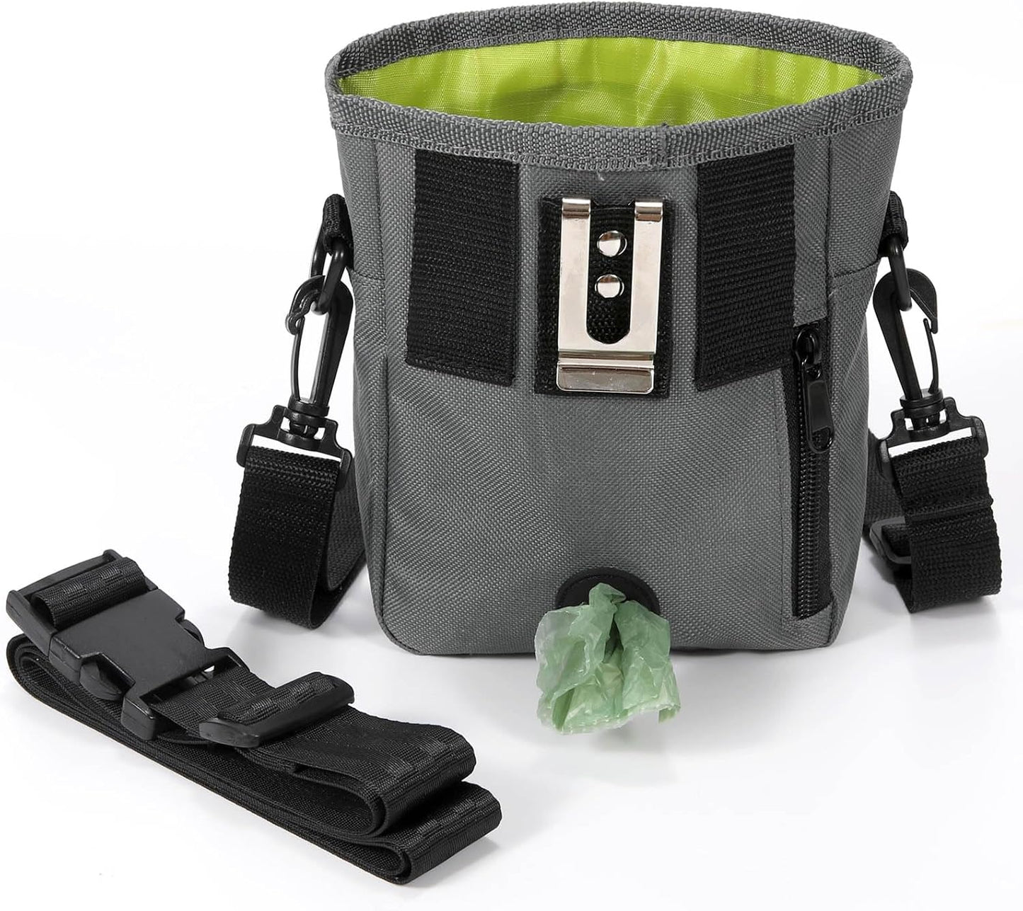 Dog Treat Pouch 2.0, Strong Magnetic Closure, Poop Bag Dispenser (Including Collapsible Dog Bowl, Training Clicker, Poop Bags)