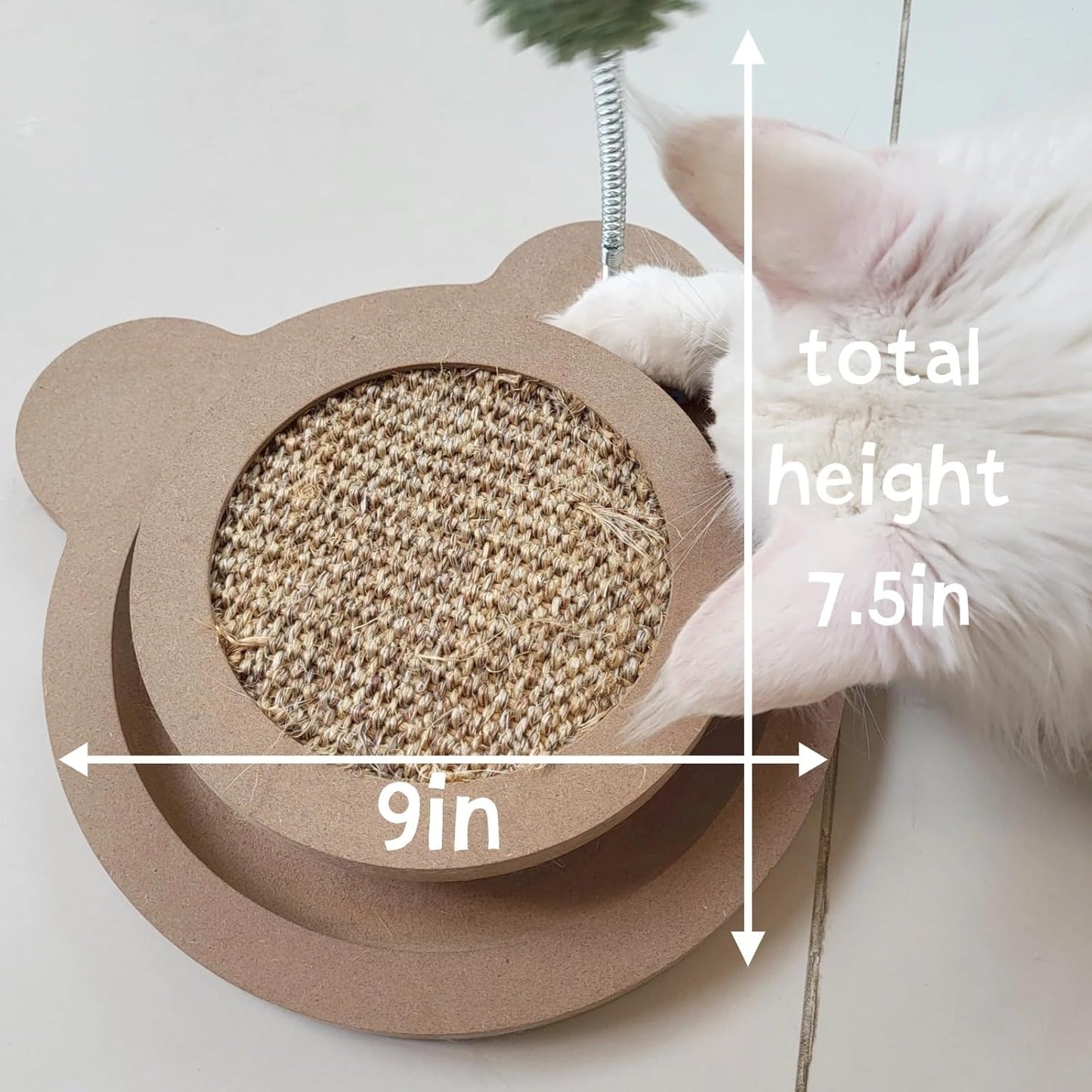 Cute Cat Scratcher,Interactive Scratcher Toys for Indoor Cats and Kitten Natural Sisal Cat Scratch Mats Track Balls Spring Toy,for Bored Cats self Play