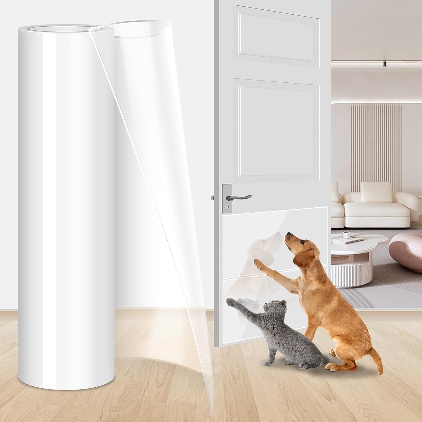 Anti Cat Scratch Furniture Protector, Cat Couch Protector, Anti Scratch Furniture Protector, Protector Pads for Furniture for Couch,Doors&Wall(7.87"X 98.5")