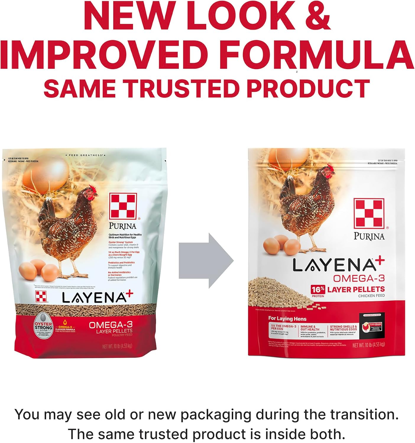 Purina® Layena®+ Omega-3 Chicken Feed Pellets, 10 Pound Bag