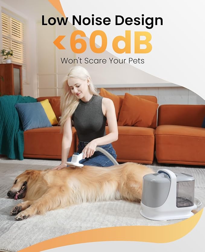 oneisall Dog Grooming Vacuum, 13000Pa Powerful 3L Dust Cup Pet Grooming Vacuum with Dog Clippers & Shedding Brush 7 Dog Grooming Kit, 3L Dust Cup, Super Quiet, 3 Suction Levels, BM3