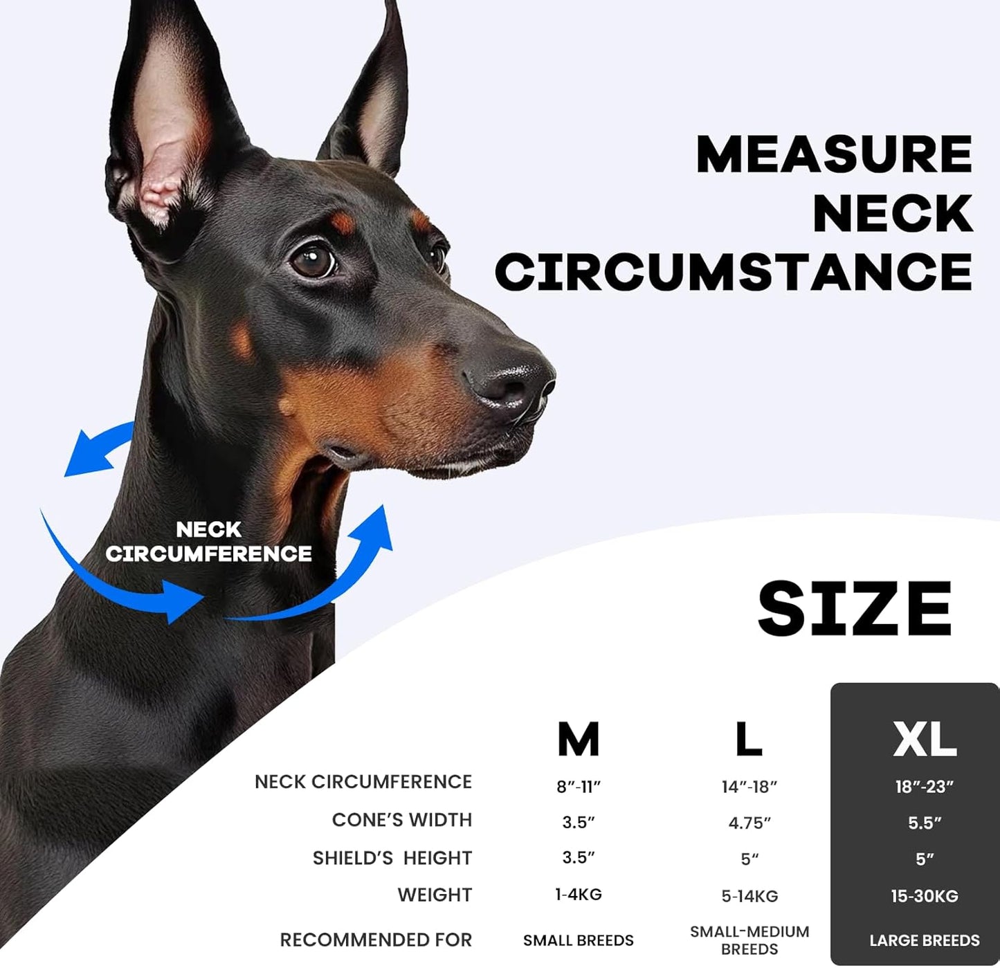 Inflatable Dog Cone Collar-Enhanced Anti-Licking Protective Cone with Adjustable Strap-Soft Dog Donut Collar Recovery Cone for Pets After Surgery(Blue, XL)