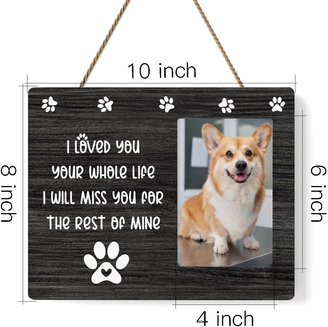 Pet Memorial Gifts for Dogs, Cat Memorial Gifts for Loss Of Cat, Pet Loss Sympathy Gift Picture Frame, Pet Loss Gifts, Pet Remembrance Gift Dog Cat Memorial Photo Frame for Wall Desk Shelf Table Decor
