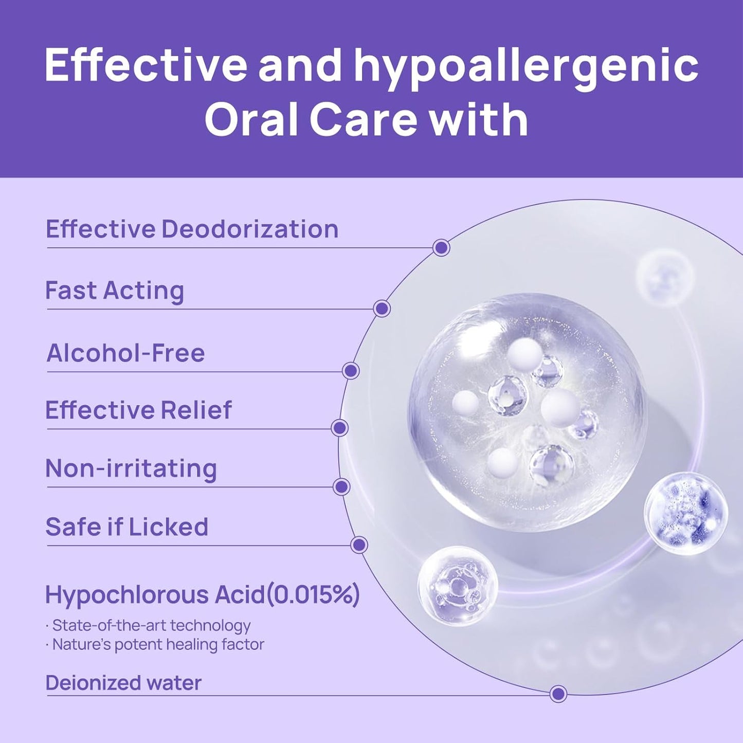 HICC PET Dog Dental Care Spray, Breath Freshener & Teeth Cleaning Spray, Dog Gingivitis Treatment, Prevent Bad Breath & Infections, Relieve Gum Redness, Reduce Plaque & Tartar, No Brushing, 5.1 Fl Oz