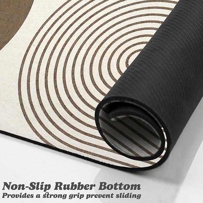 Dog Food Mats for Floors Waterproof, Cat Water Bowl Mats Pet Feeding Absorbent Mat Placemats for Food and Water Brown Bohemia 24 * 32 inch