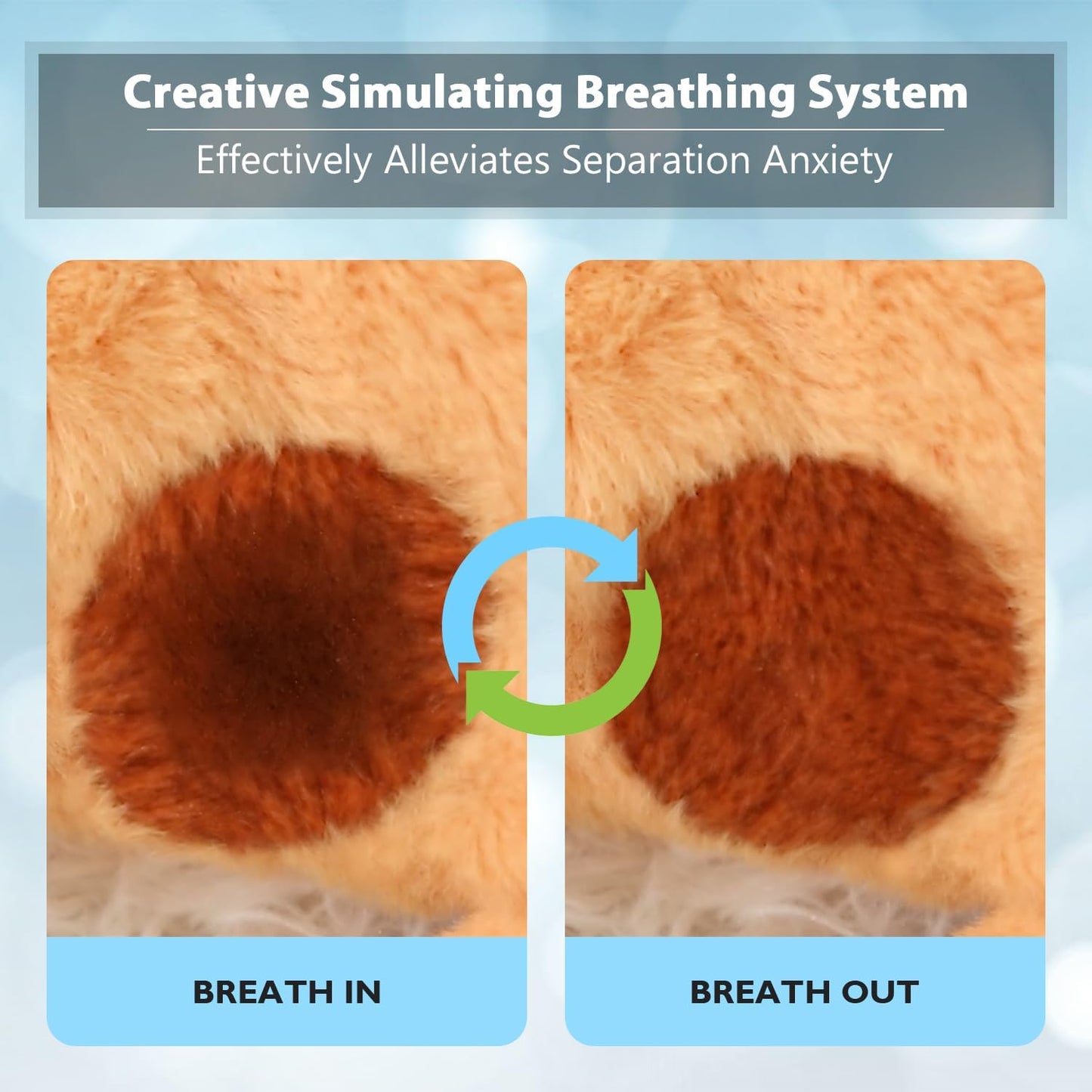 Goopow Heartbeat Puppy Toys for Dogs, [2025 Newly Upgraded] More Lifelike Mom with Upgraded Simulating Breathing/Body Temperature Dog Toys, Dog Anxiety Relief and Calming Aid,USB Rechargeable