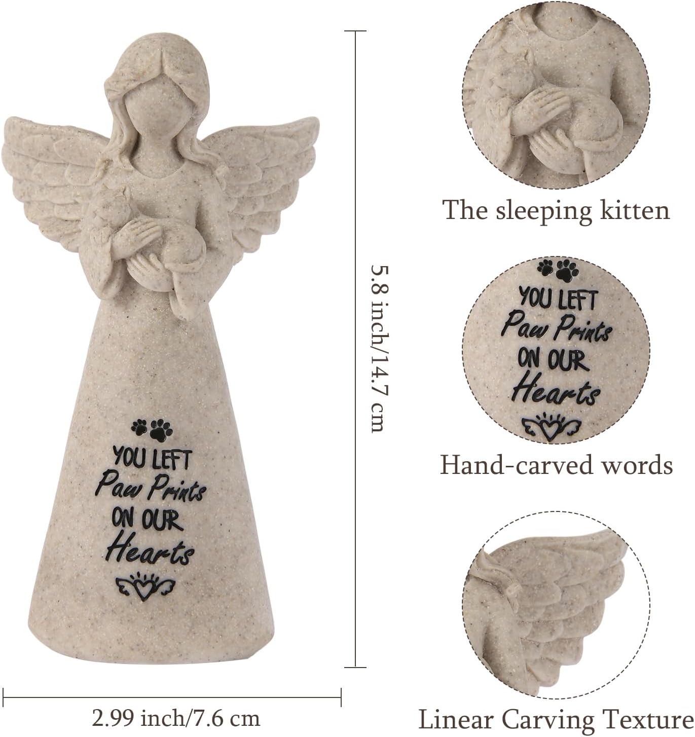 Cat Memorial Gifts for Loss of Cat - Sympathy Gift for Cat Lovers, Pet Memorial Keepsake for Grieving Cat Owners, Remembrance Gifts for Loss of Pet (Granite Cat)