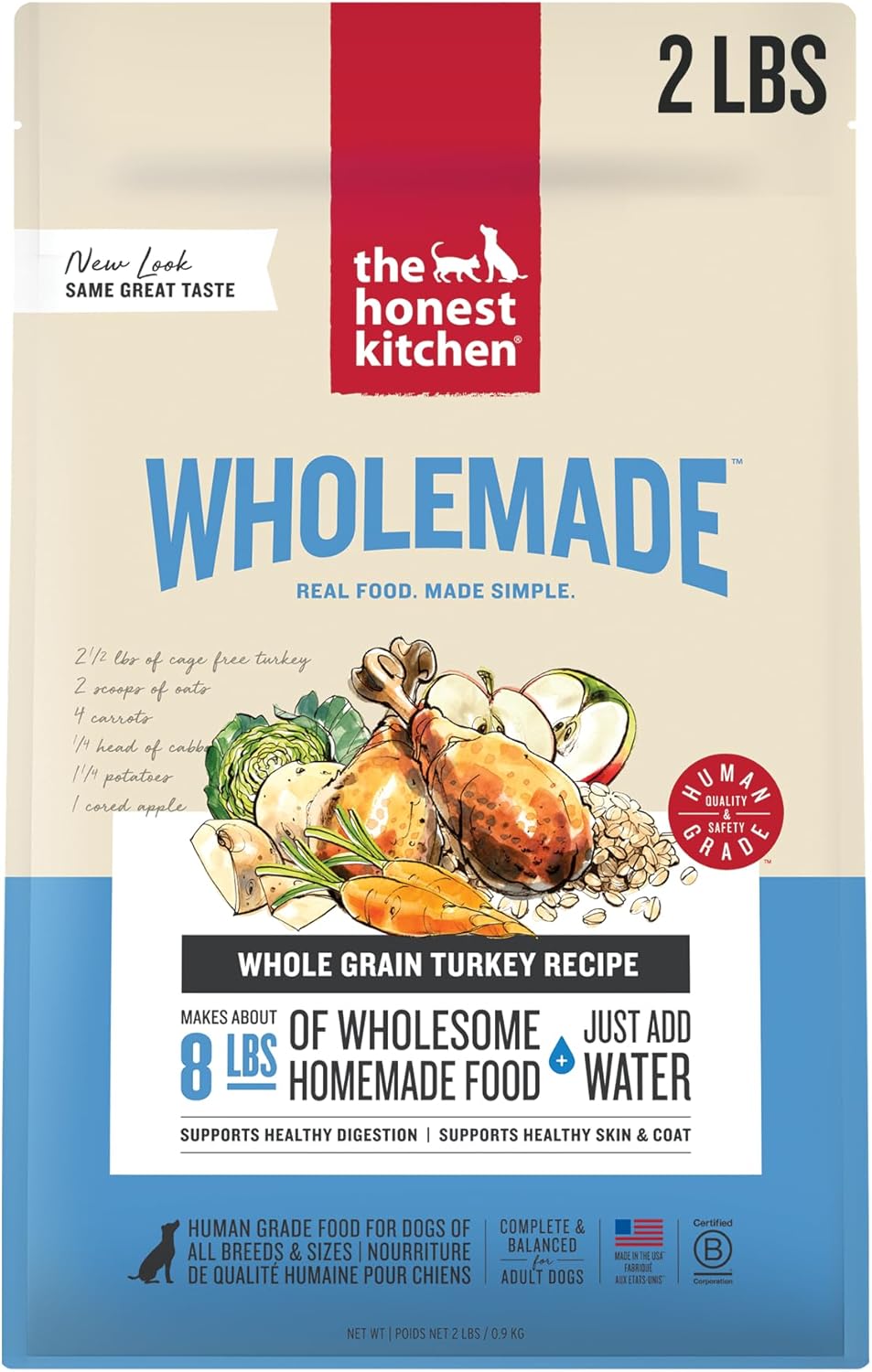 The Honest Kitchen Wholemade™ Whole Grain Turkey Dog Food, 2 lb Bag