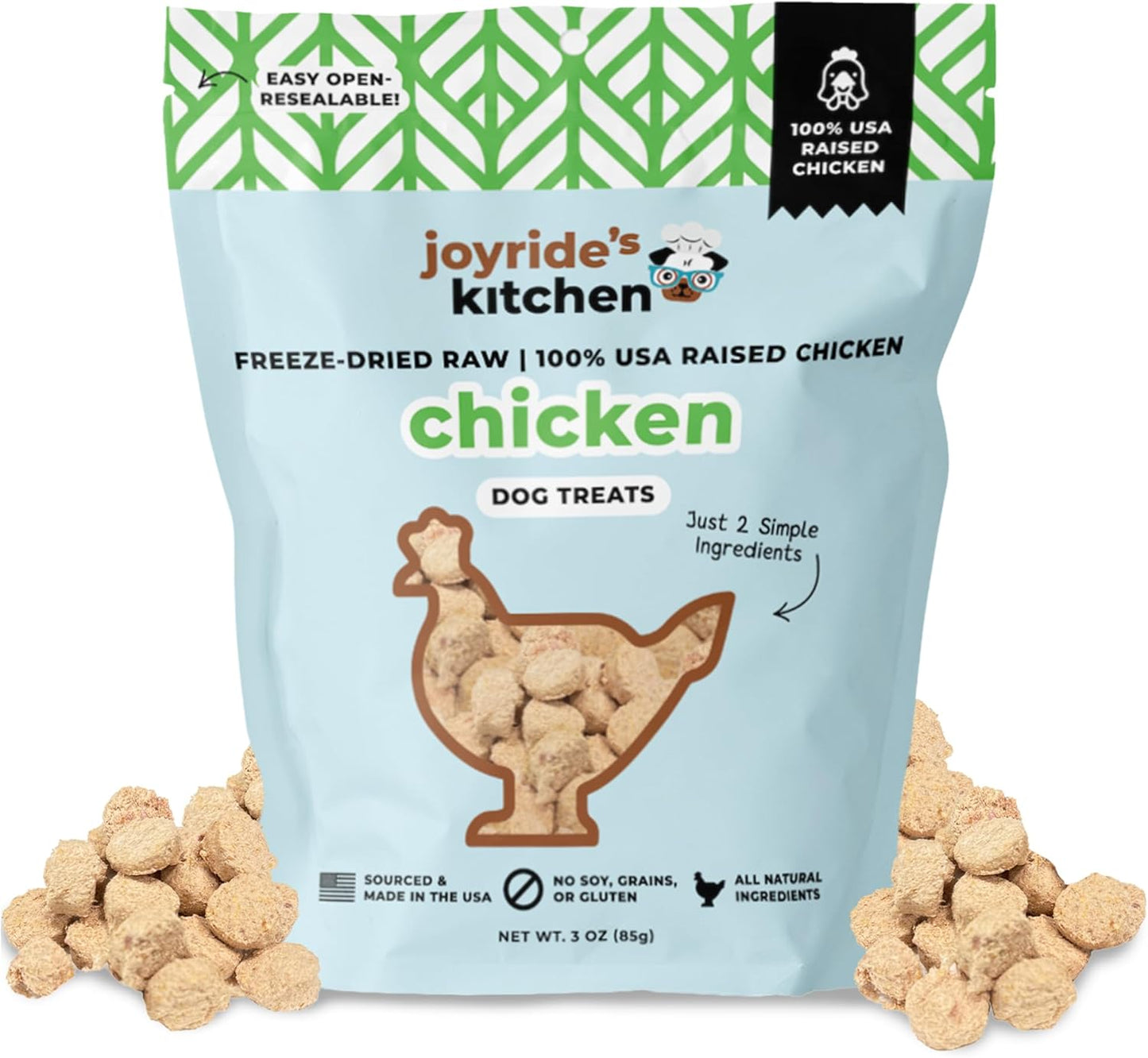 Joyride's Kitchen Freeze-Dried Chicken Liver Dog Treats, Single Ingredient, All-Natural, Protein-Rich Dog Training Treats, Made in USA - Perfect for Picky Eaters, Supports Rescue Dogs