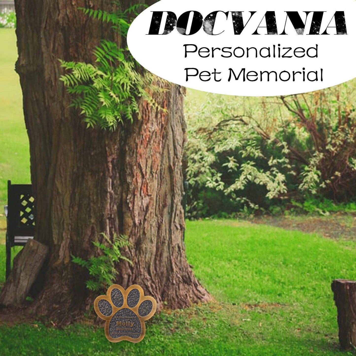 Pet Memorial Stone Plaque Pet Headstone,Customize Indoor/Outdoor Garden Plaque Grave Markers with Pet Name,Personalized Cat Dog Memorial Plaques,Loss of Pet Sympathy Gift-Acrylic Material