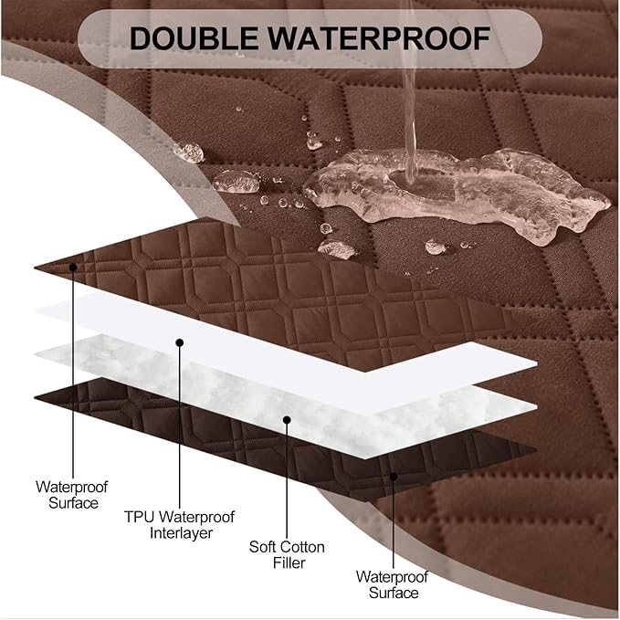 Smiry Waterproof Dog Blanket, 30x53 Inch Soft Pet Bed Cover Reversible, Washable Sofa Couch Furniture Protector for Small Medium Large Dog Puppy Cat, Brown/Chocolate