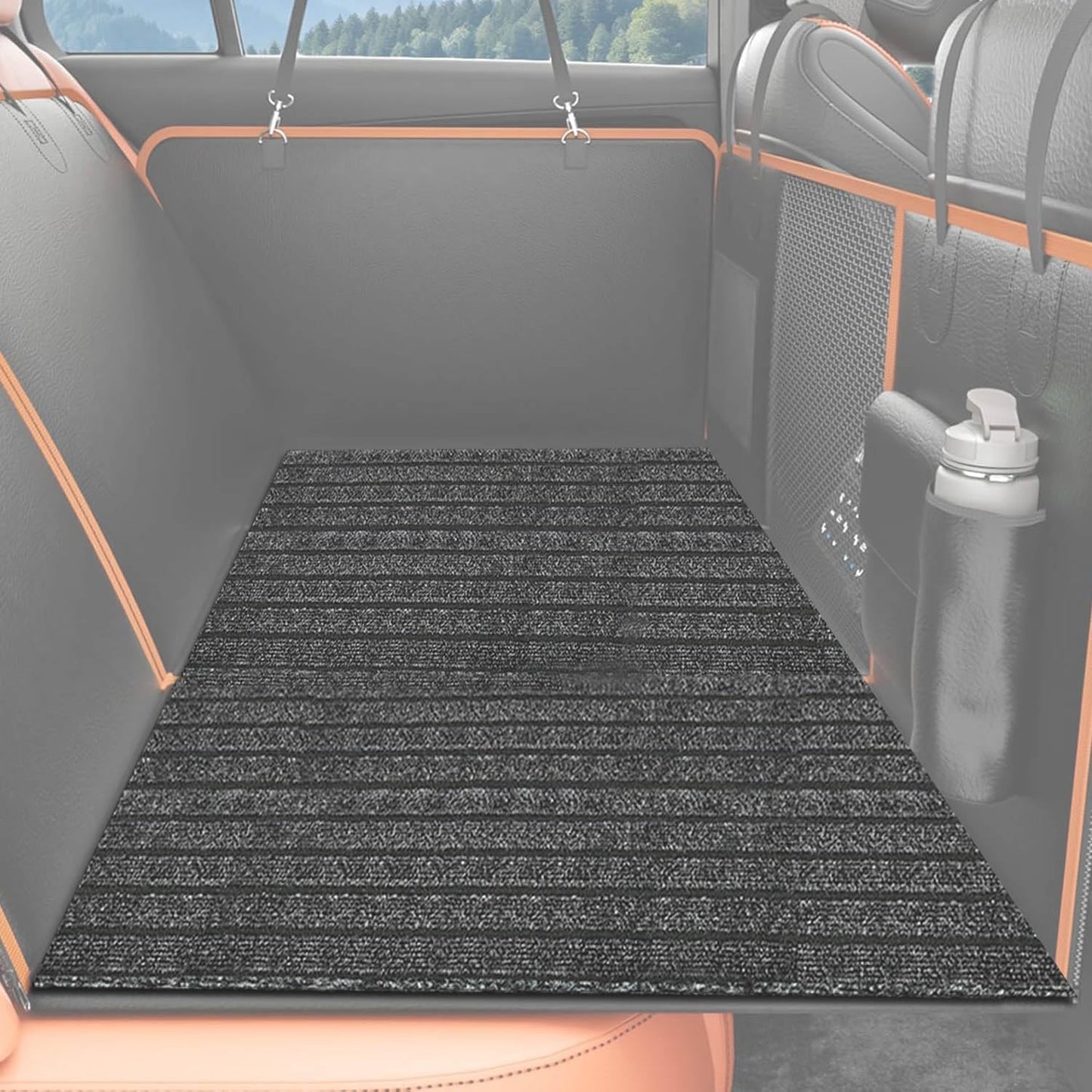 Dog Mat for Back Seat Extender, Non-slip Dogs Rug for Car Back Seat Cover with Hard Bottom, Waterproof Pet Protector Pad Fit Dog Hammock, Pet Backseat Cushion for Car, SUV, Truck. (51" x 24") (L).