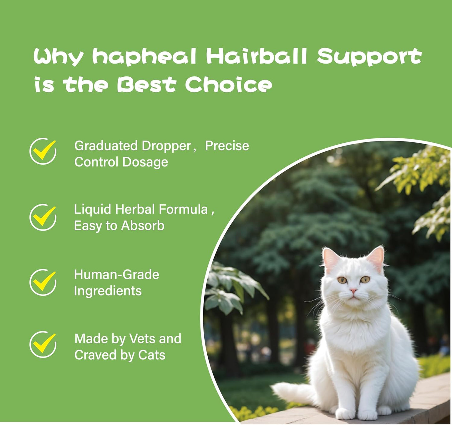 Cat Hairball Support Drops, Cat Hairball Relief Digestive Aid,Hairball Remedy Cat Treats, Cat Furball Treatment, Hairball Cat Treats for Skin & Coat, Digestion, Nutrient Absorption,60ml