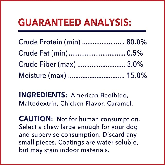 Pet Factory American Beefhide 10" Thin Rolls Dog Chew Treats - Chicken Flavor, 35 Count/1 Pack