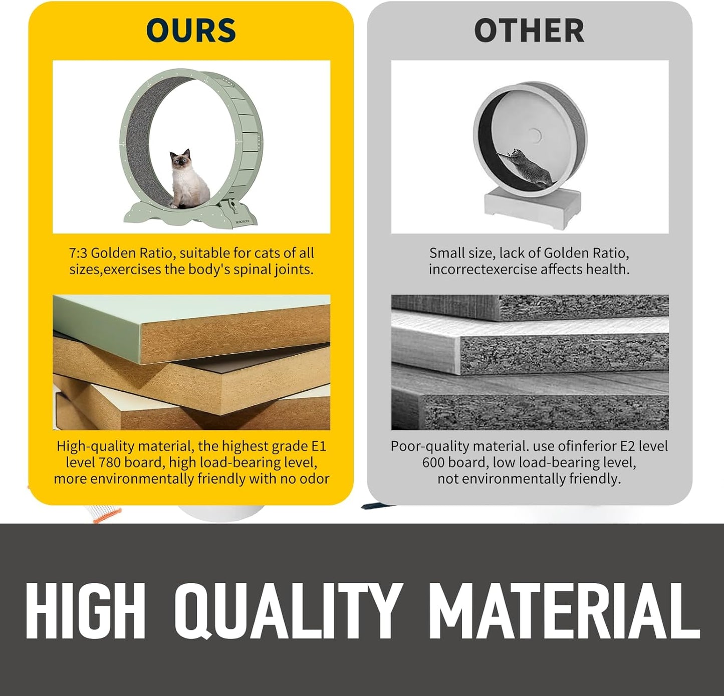 Cat Exercise Wheel 45 Inch Cat Treadmill for Indoor Cats, Running Wheel with Detachable Carpeted Runway, Cats Running Wheel Carpet Suitable for Most Pets Weight Loss and Health (Green, XL)