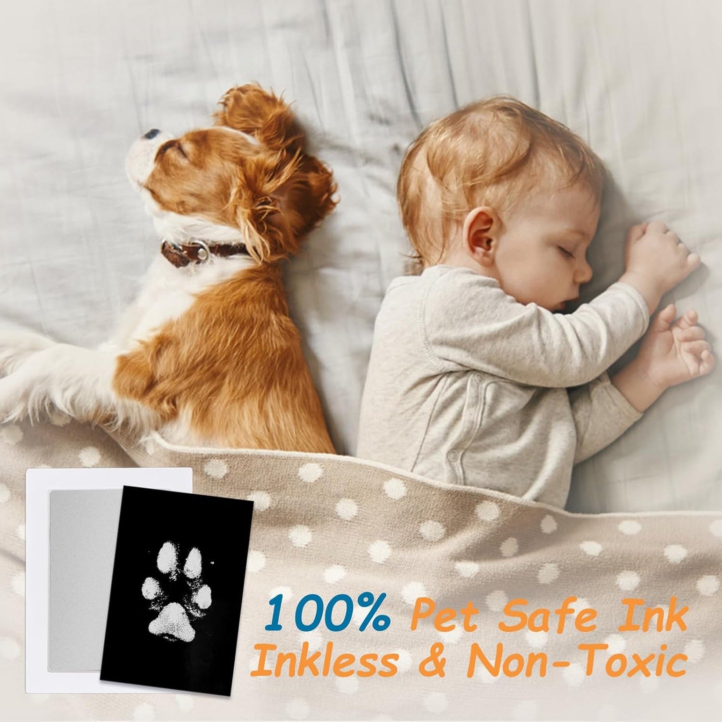 Inkless Paw Print Kit,Dog Paw Print Kit,Dog Nose Print Kit,Clean Touch Ink Pads and Imprint Cards,Pet Paw Print Impression Kit for Dogs Cats Footprint Keepsake