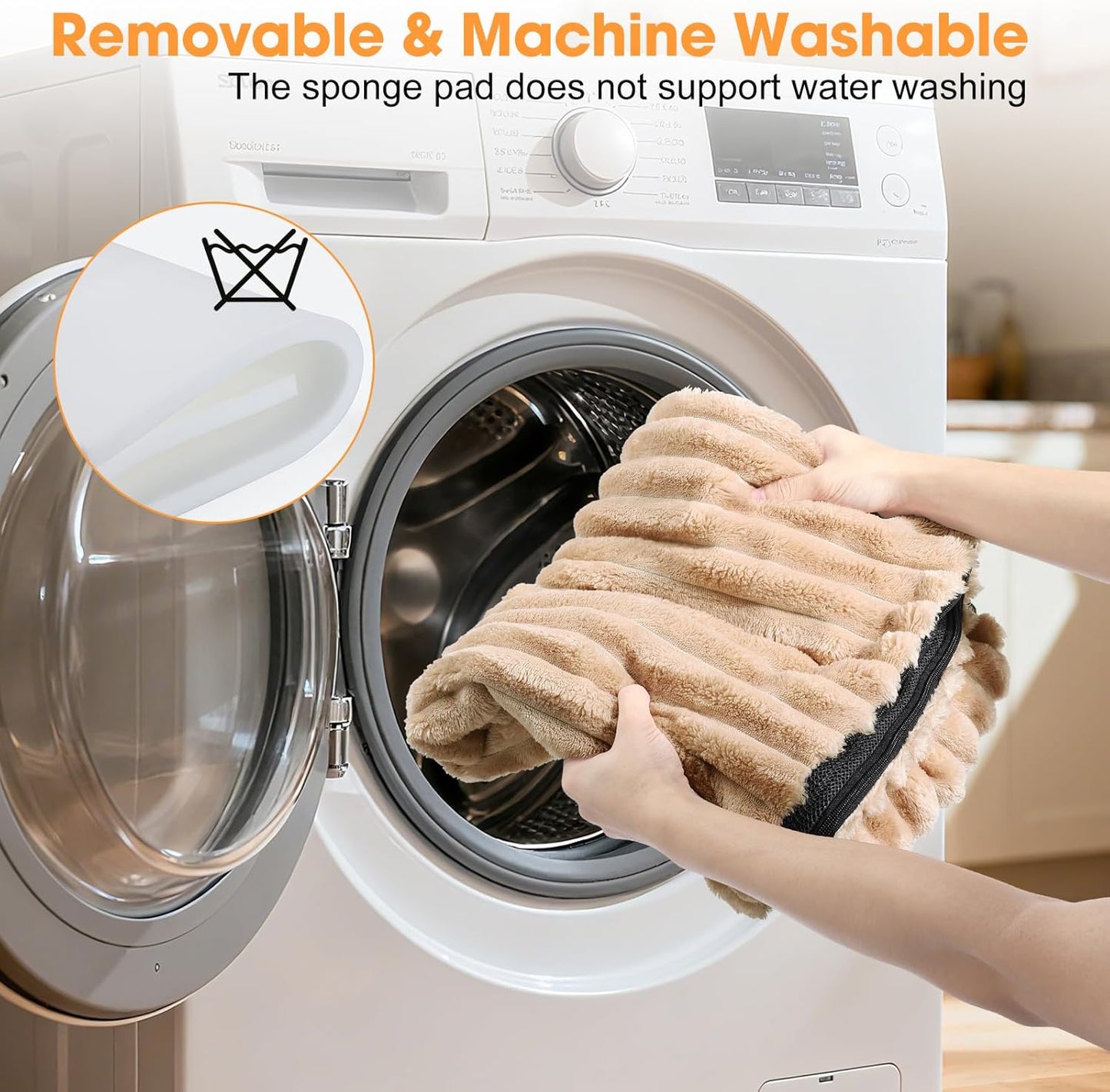 FURTIME Backseat Pet Bed Mat, Non-Slip Dog Bed for Car Back Seat, Washable Travel Pet Mat with Removable Cover, Dog Seat Covers Protector Fit for Backseat Extenders and Trucks SUVs, 54"x 24.8", Brown