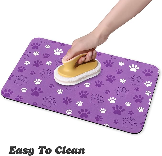 Dog Food Mat, Absorbent Water Bowl Mats Cat Pet Feeding Placemats 12 * 20 inch