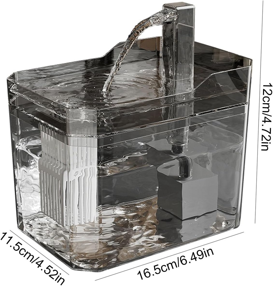 Plastic Cat Water Fountains Transparent and Visible Tank,50.7Oz/1.5L Cat and Dog Drinking Bowl Water Foutain Indoor Easy to Clean Small Pet Water Fountain with Quiet Pump Yellow