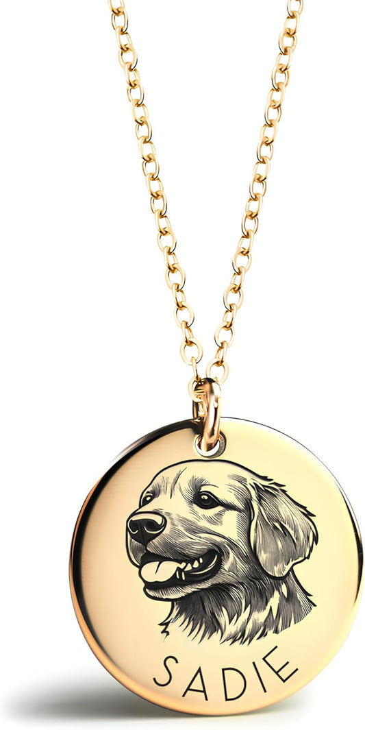 MignonandMignon Personalized Pet Portrait Necklace – Custom Jewelry Gift for Dog or Cat Lovers Unique Holiday Gifts for Her -LCN-AP