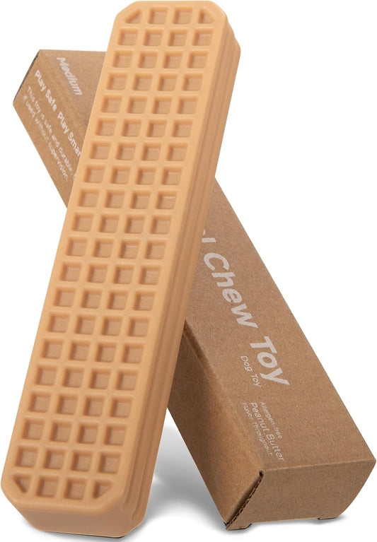Durable Chew Toy for Medium Dogs - Peanut Butter Flavor Dental Chew Toy, Long-Lasting Nylon for Aggressive Chewers, Reduces Tartar and Plaque