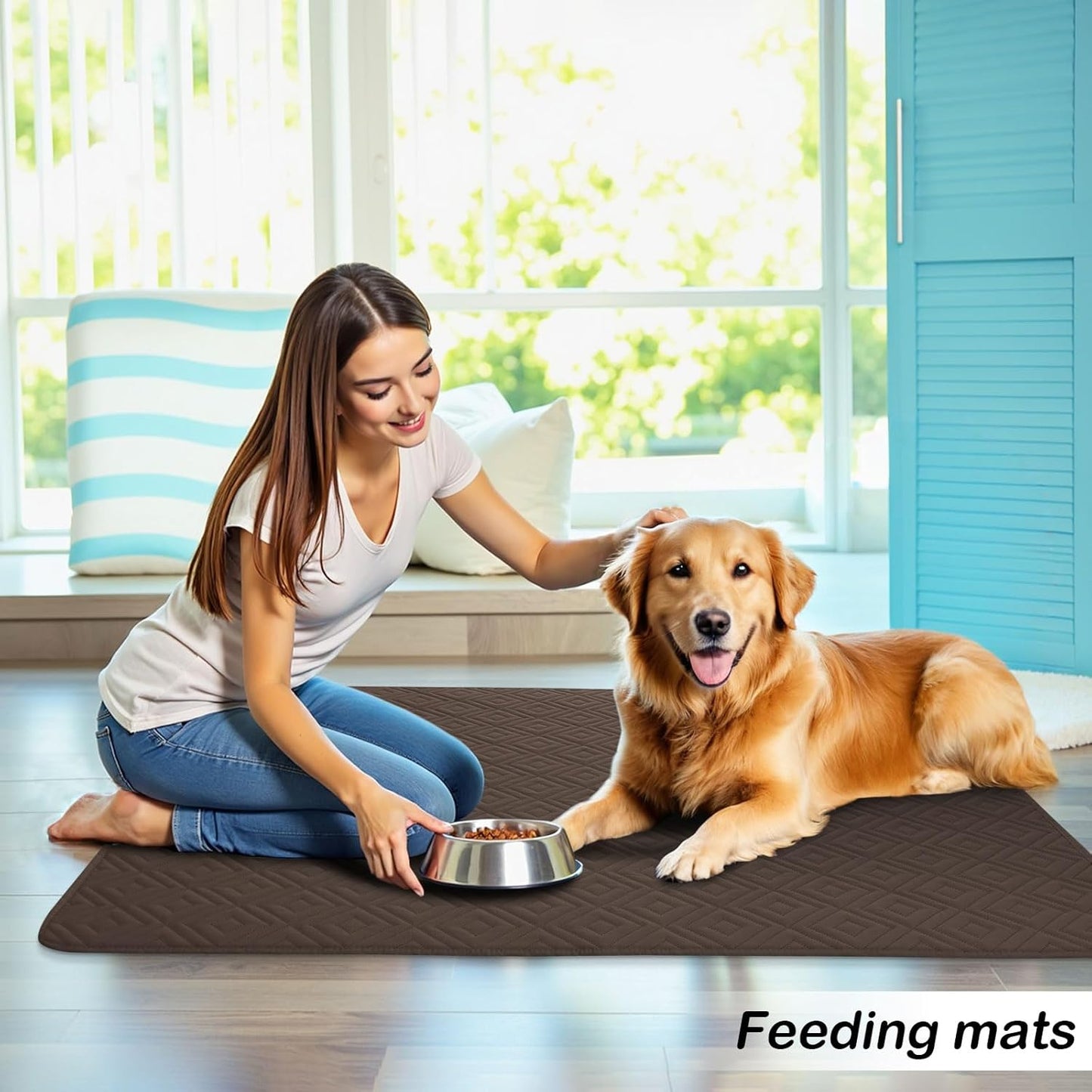 hyha Waterproof Dog Blanket, Soft Pet Bed Blankets, Waterproof Sofa Couch Cover for Dogs Washable, Reversible Pet Couch Covers for Sofa Furniture (40x50 Inch, Chocolate/Dark Grey)