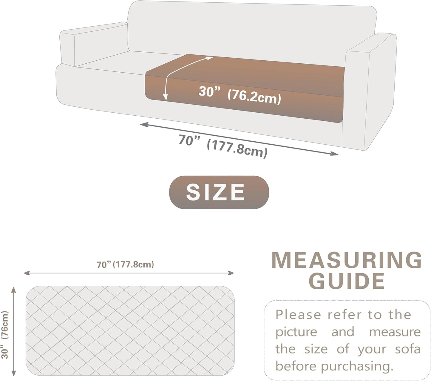 Dogs/Cats Bed Mats, Dog Pad Washable Removable Couch Cover with Anti-Slip Back, Plush Long Fur Mat, Perfect for Small, Medium and Large Dogs.(Brown, 30"x70")