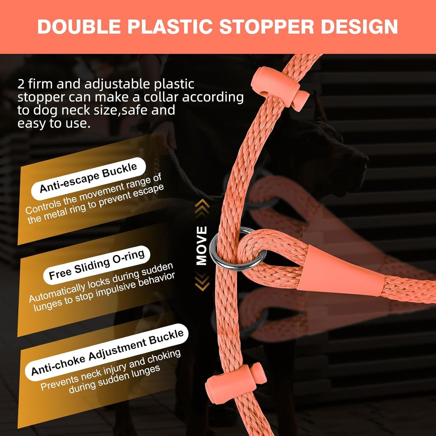 Lynxking Dog Leash Slip Lead Reflective Breathable Rope Comfortable Strong No Pull Slip On Pet Training Lead for Dogs