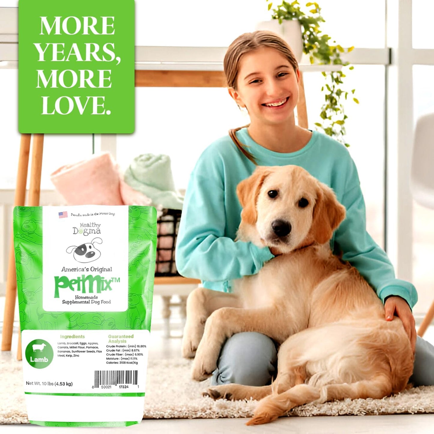 Healthy Dogma PetMix Dehydrated Lamb Dog Food, Clean Ingredient Food - No Preservatives, Homemade Food (Lamb,10 lbs)