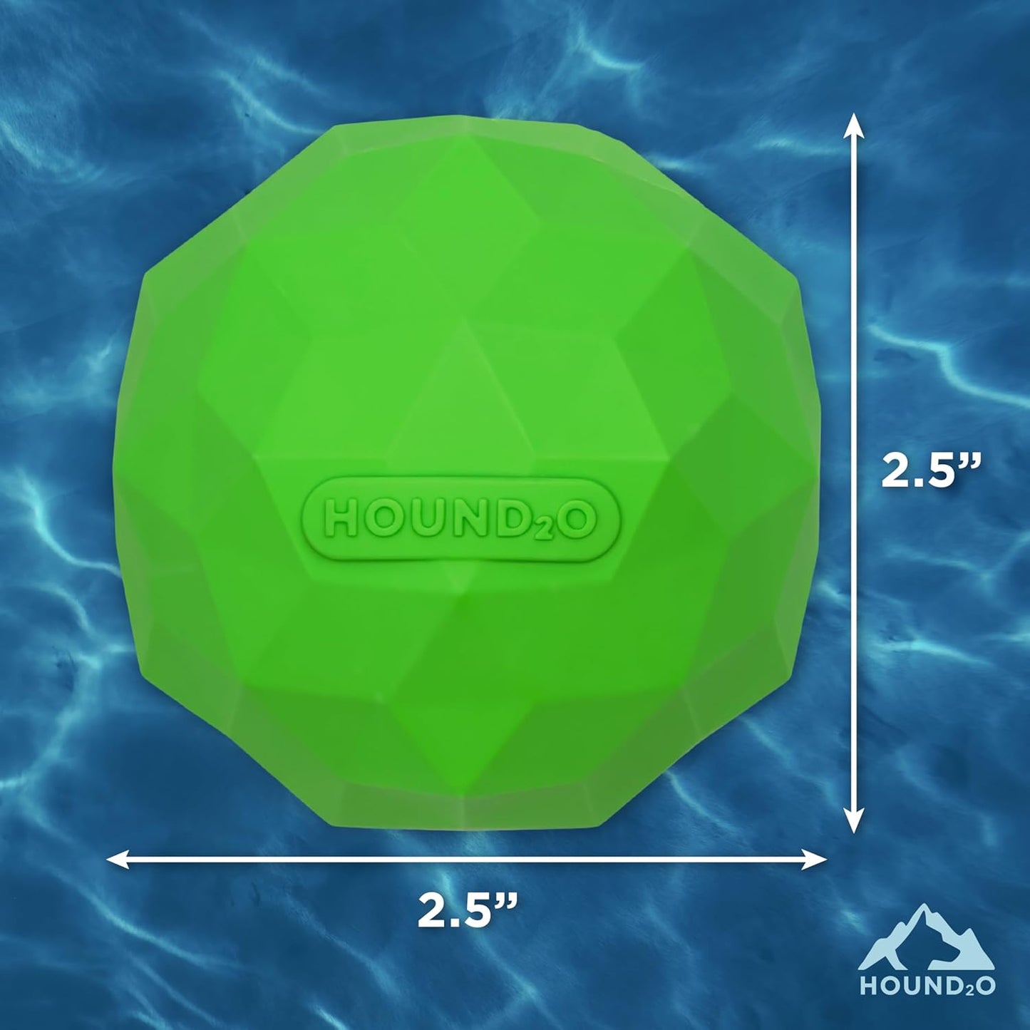 Hound2O Dog Toys | Squeaky Fetch Ball for Dogs | Green Floating Outdoor Toy - Easy to Clean and Made from Non Toxic Materials