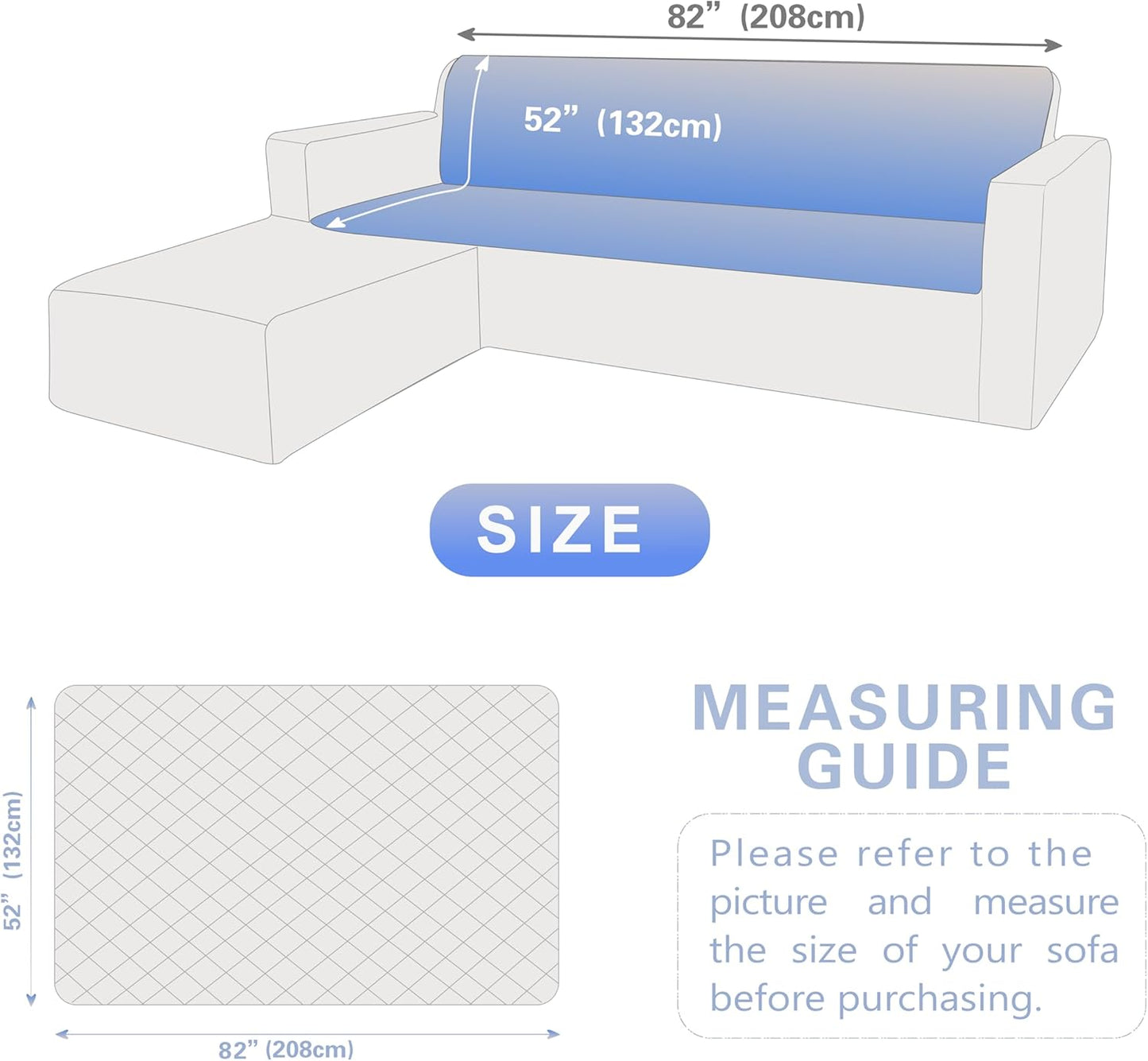 Dogs/Cats Bed Mats, Dog Pad Washable Removable Couch Cover with Anti-Slip Back, Plush Long Fur Mat, Perfect for Small, Medium and Large Dogs.(Noble Gray-Bubble, 52"x82")