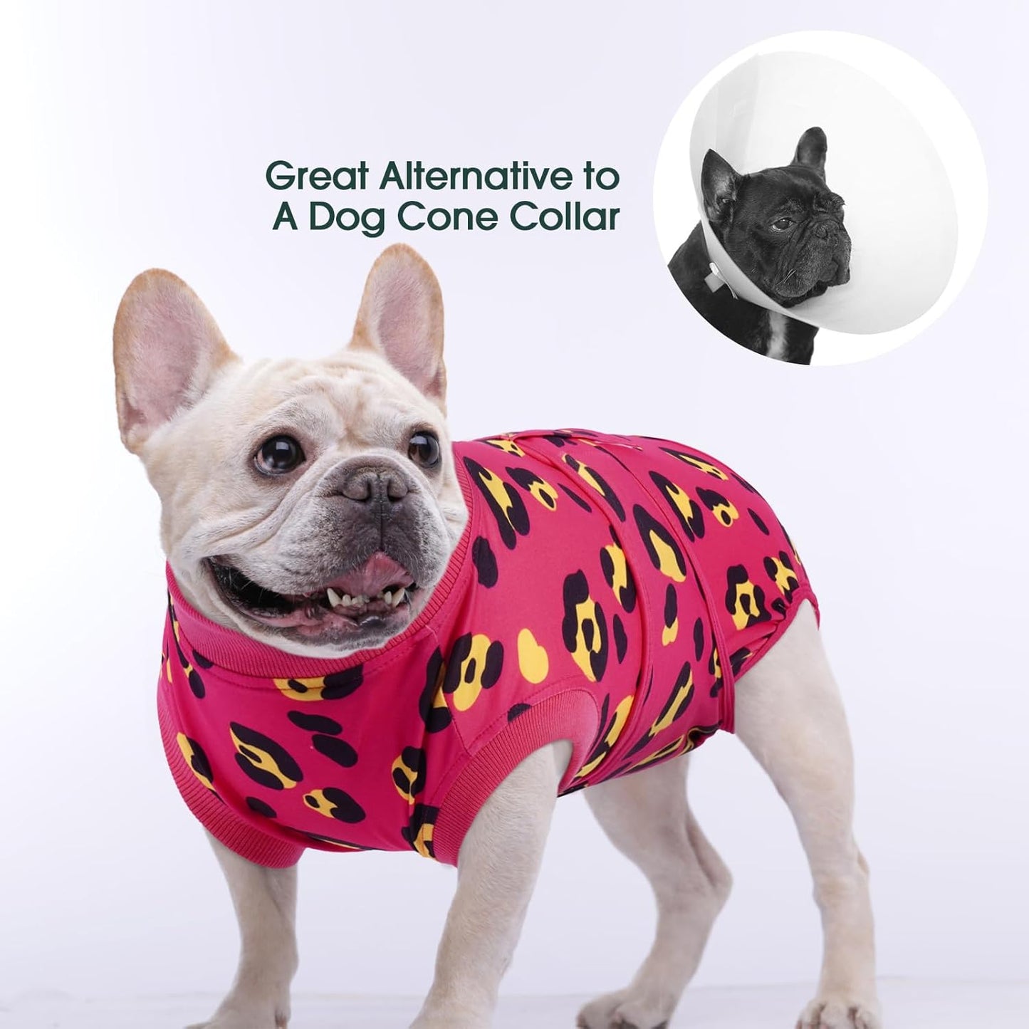 Kuoser Dog Recovery Suit for Dogs After Surgery,Professional Surgical Onesie for Female Male Dogs Spay Neuter,Soft Dog Surgery Suit Bodysuit for Abdominal Wounds Skin Disease,Rose 2XL