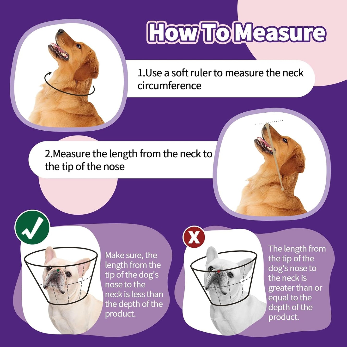 Dog Cone for Large Dogs After Surgery, Soft Dog Cone Collar for Dogs to Stop Licking, Adjustable Comfy E-Collar Alternative Lightweight Post-Surgery Recovery Elizabethan Collar for Pet