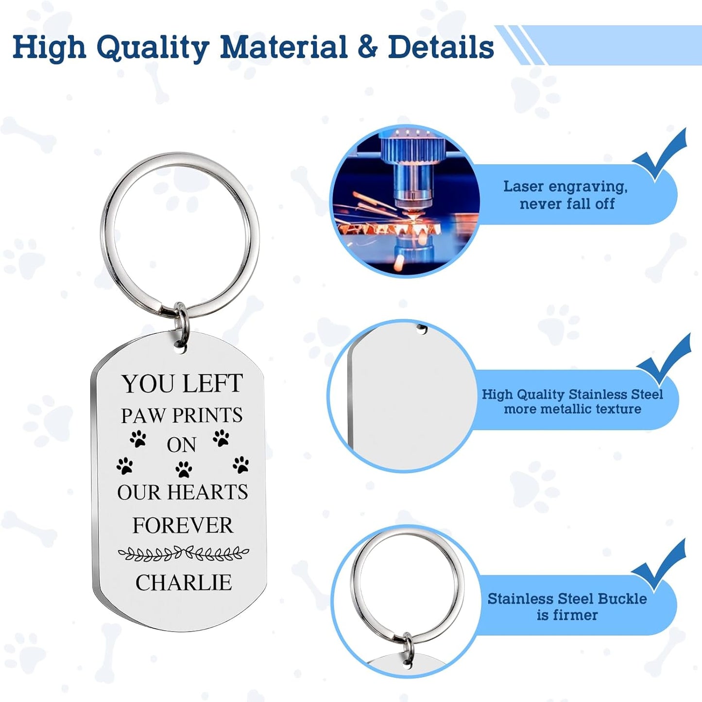 Pet Memorial Gifts for Dogs Cats, Custom Dog Memorial Keychain with Picture and Name,Sympathy Gifts for Loss of Dog,Dog Cat Bereavement Remembrance Passing Away Gifts for Dog Lovers Friends Family