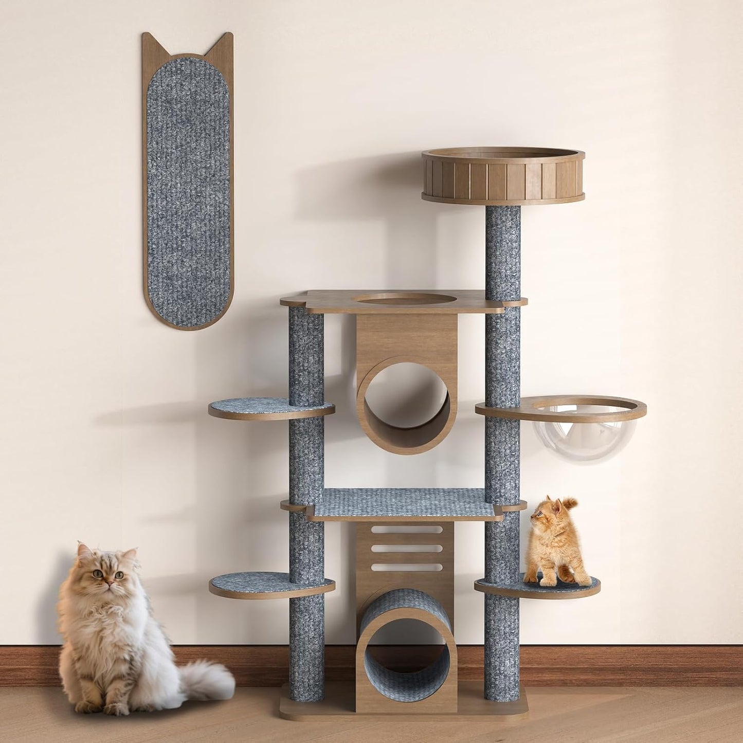 ICOOP Cat Scratch Furniture Protector 15.8"×47.2" Furniture Protectors from Cats Scratching Light Grey Cat Scratching Carpet Self-Adhesive DIY Trimmable Wall Mounted Cats Scratcher for Couch Corner