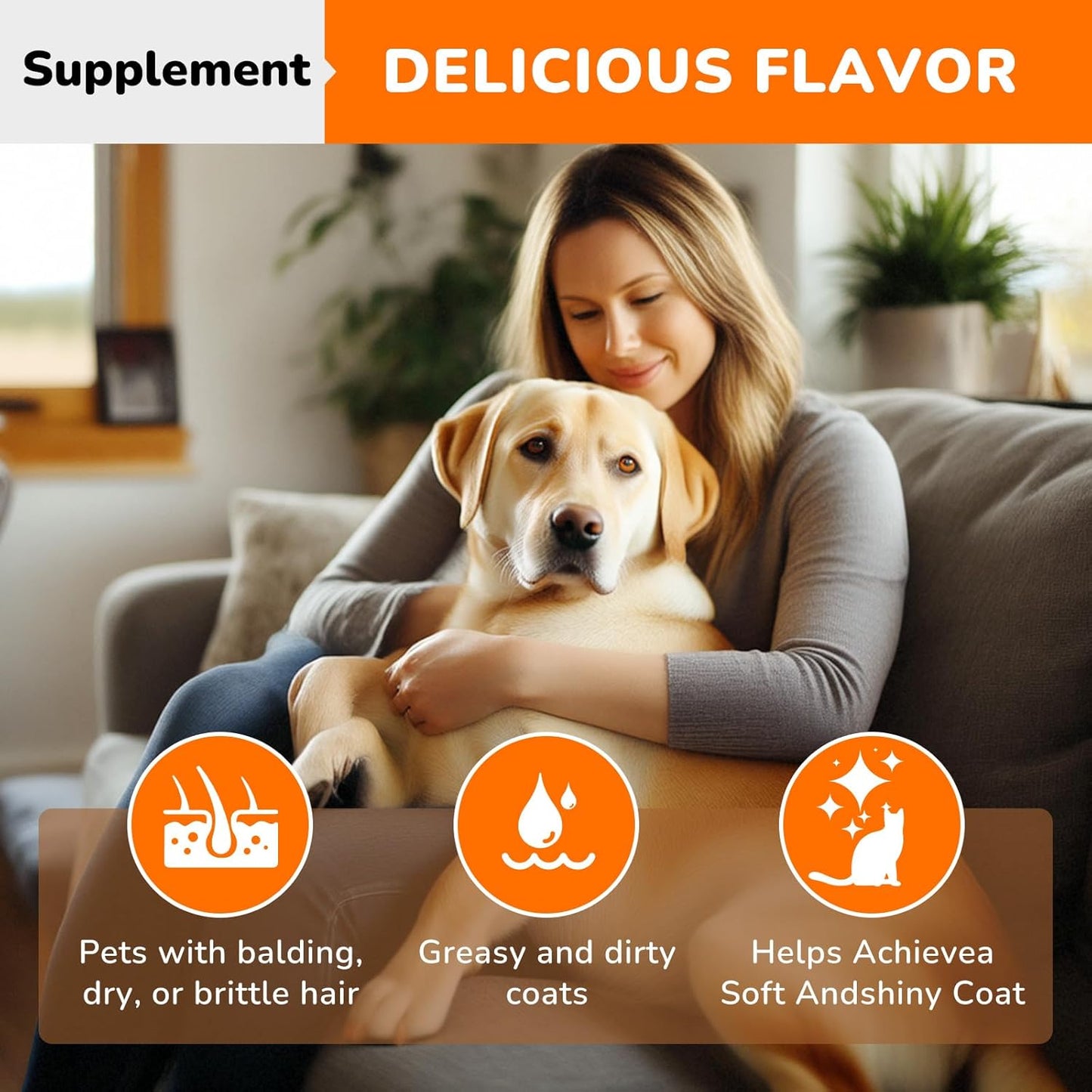 Dog Allergy Chews - Pet Skin Relief Supplements for Dogs and Cats 220g – Supports Healthy Skin & Coat, Reduces Itching, Dryness, and Irritation – Vitamin & Omega-3 Enriched (C2010033)