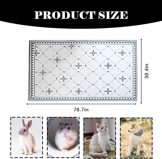 kathson Extra Large Rabbit Cage Liner,78.7×39.4in Reusable Guinea Pigs Rug Anti-Slip Dog Playpen Mat Washable Bunny Floor Mat for Hamster Cats Dog Guinea Pig Chinchillas Ferret