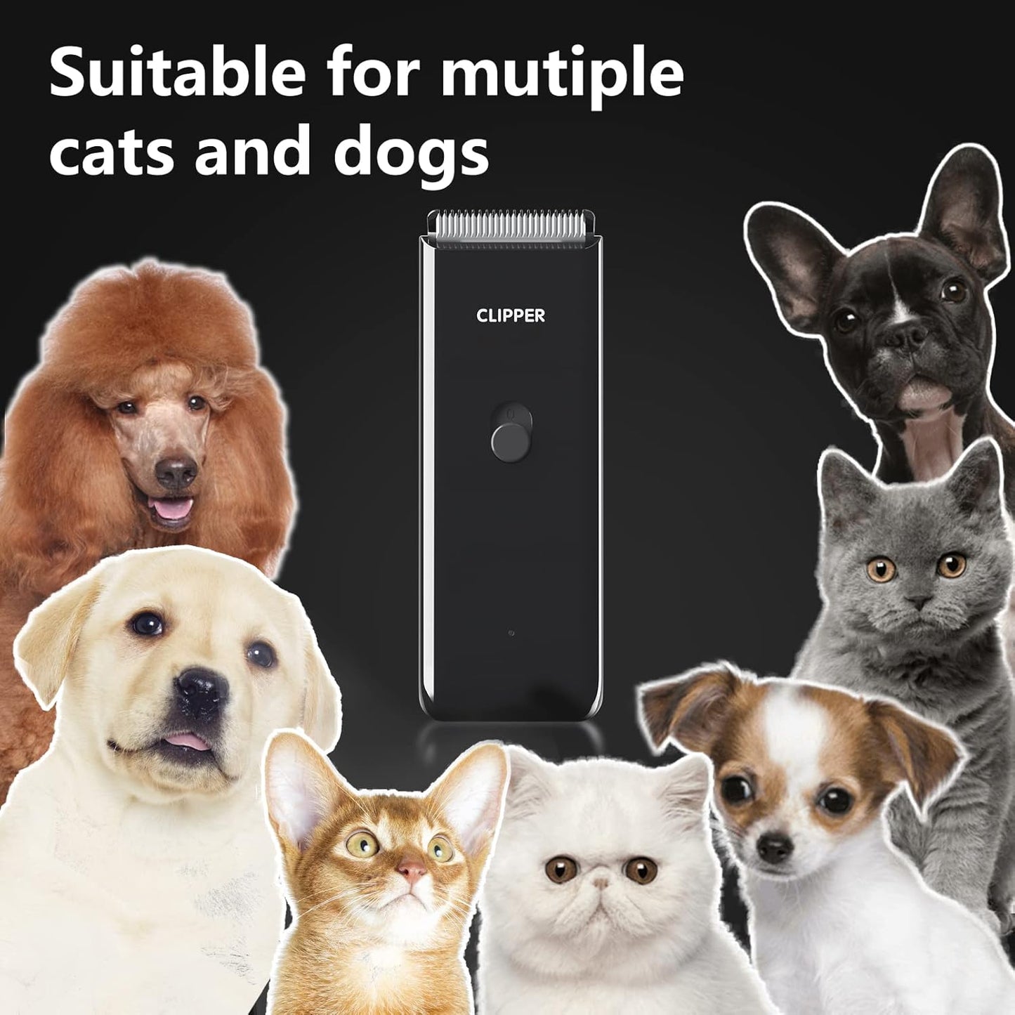 Home Professional Dog Grooming Kit Clipper Low Noise USB Rechargeable for Dog Cat