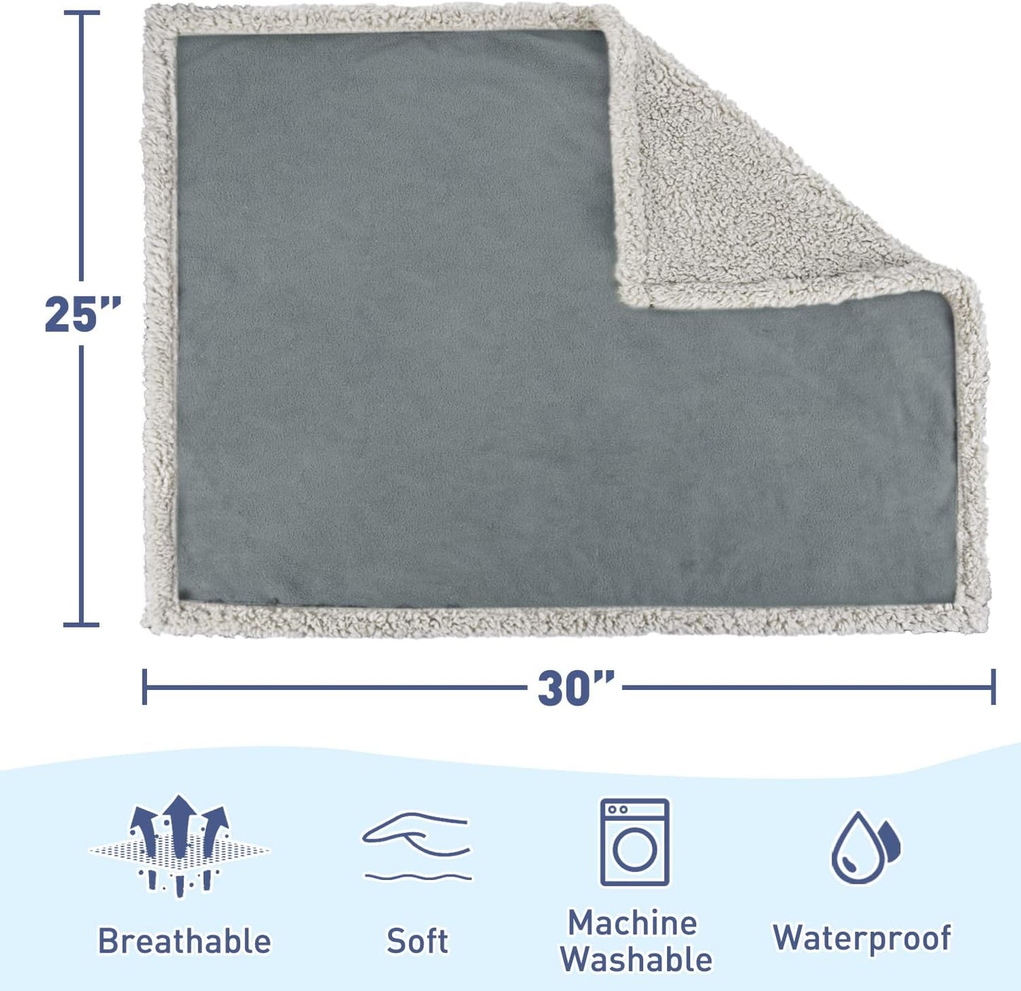 Kritter Planet Waterproof Dog Blankets for Small Dogs, Puppy Blankets for Litter, Cat Blankets for Indoor Cats Washable, Reversible Fleece Pet Mat for Crates, Car Seats, and Furniture