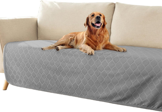 fuguitex Waterproof Dog Blanket Bed Cover Dog Crystal Velvet Moroccan Fuzzy Cozy Plush Pet Blanket Throw Blanket for Couch Sofa(30 * 70 inch, Light Grey+Grey)