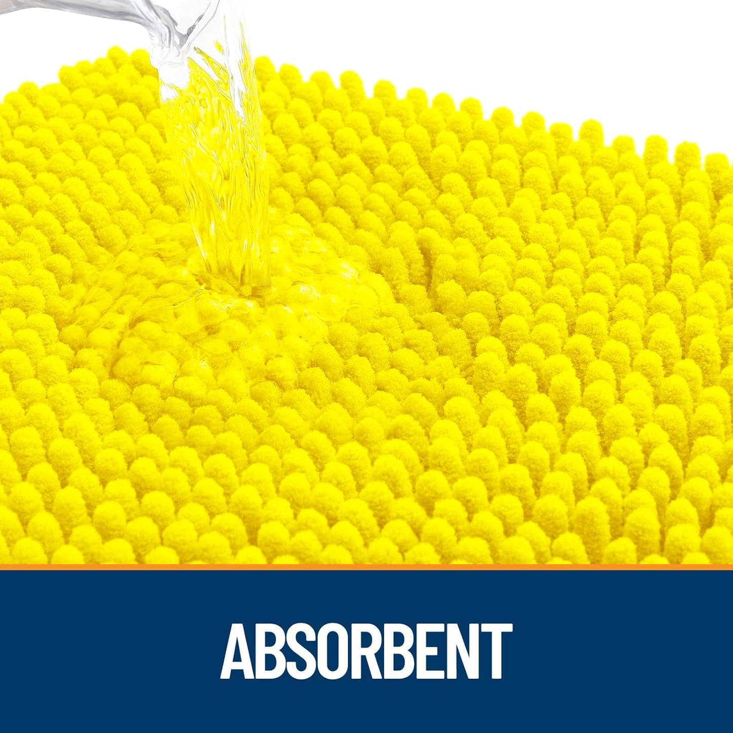 OLANLY Dog Door Mat for Muddy Paws 36x24, Absorbs Moisture and Dirt, Absorbent Non-Slip Washable Doormat, Quick Dry Chenille Mud Mat, Entry Indoor Entryway Carpet for Inside Floor, Lemon Yellow