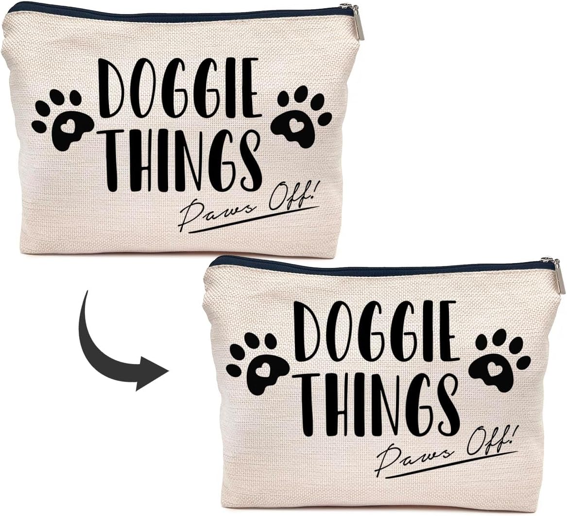IWXYI Pet Mom Gift,Gift For Pet Mom,Doggie Things Bag,Dog Things Makeup Make Up Bag Zipper Pouch Travel Toiletry Gifts For Dog Mom Lover