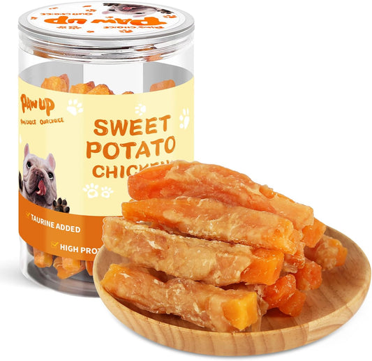 Dog Treats Chicken Jerky Wrapped Sweet Potato, Natural Ingredients w/Taurine, Grain Free Dog Treats, 12.5 oz
