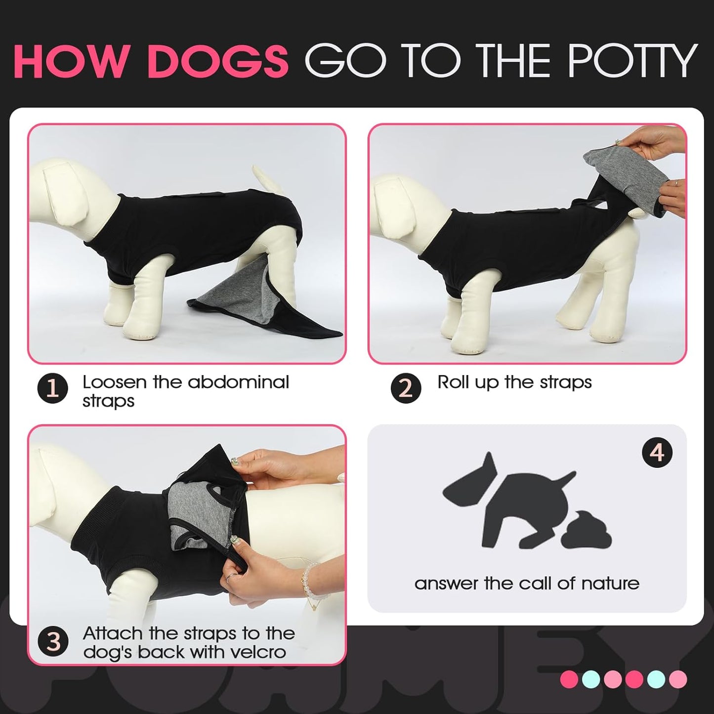 FUAMEY Dog Recovery Suit Male,Dogs Surgery Neuter Suits Puppy Spay Shirts for Female Protect Dog's Skin Anti Licking Abdominal Wounds Doggie Onesie Pet Bodysuit Alternative to Cone Black XS